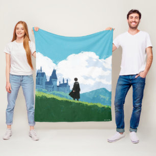 Couverture Polaire HARRY POTTER™ surplombant le château de Poudlard ™