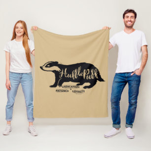 Couverture Polaire Harry Potter Typographie de silhouette HUFLEPUFF
