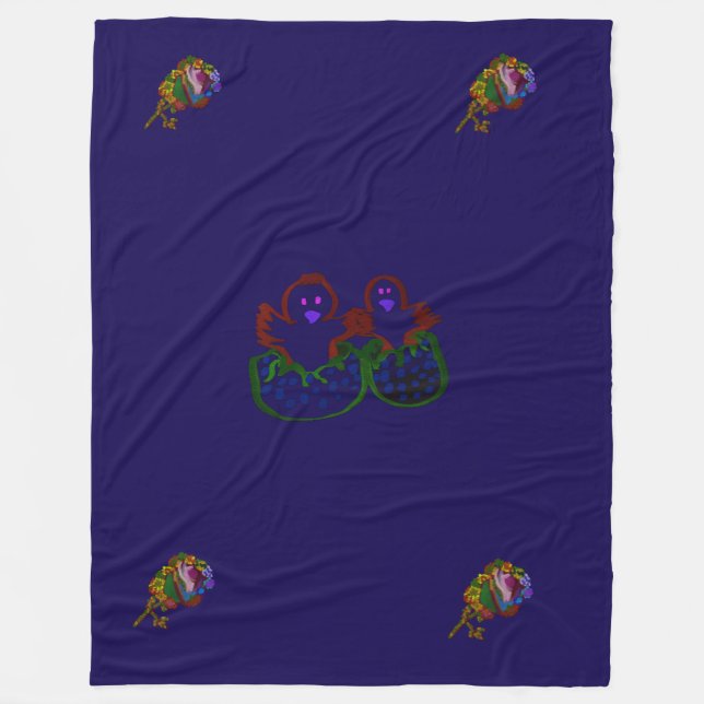 Couverture Polaire Hatchlings with Rainbow Colored Floral (Devant)