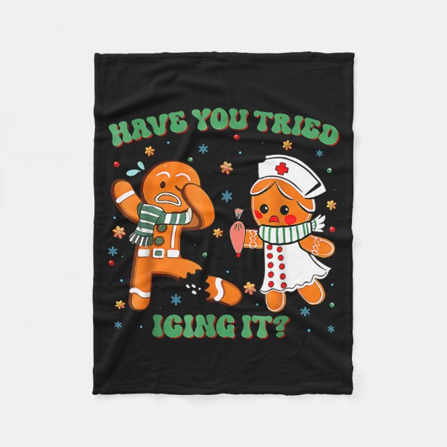Couverture Polaire Have You Tried Icing It Funny Gingerbread Rn Nurse (Devant)