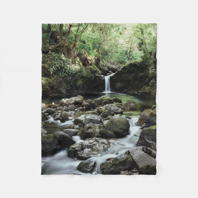 Couverture Polaire Hawaï, Maui, Une cascade se jette dans la piscine  (Devant)