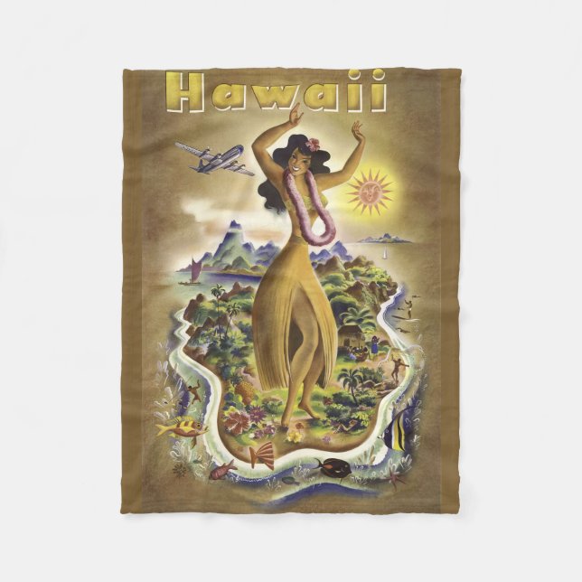 Couverture Polaire Hawaï vintage 2 (Devant)