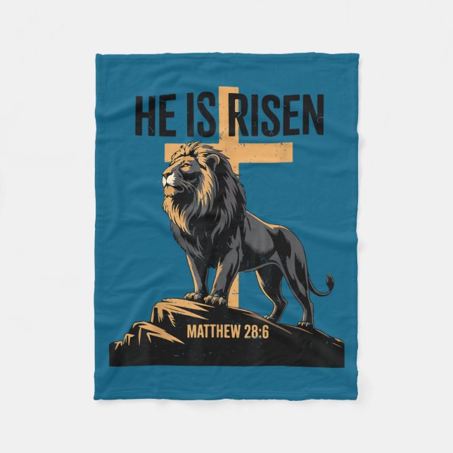 Couverture Polaire He Risen Jesus Lion Judah (Devant)