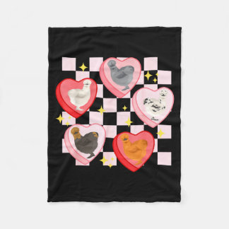 Couverture Polaire Heart Candy Silkie Chicken Valentine Farmer Animal