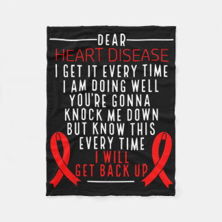 Couverture Polaire Heart Disease Awareness I Will Get Back Up Red Rib