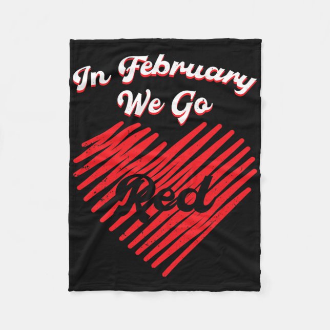 Couverture Polaire Heart Disease February Wear Red Heart Disease Awar (Devant)