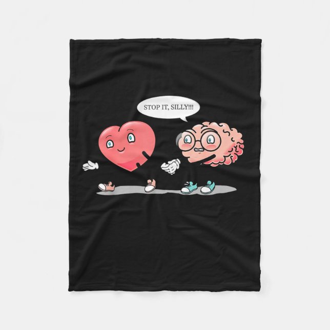 Couverture Polaire Heart Vs Brain Heart Leading Brain Valentines  (Devant)
