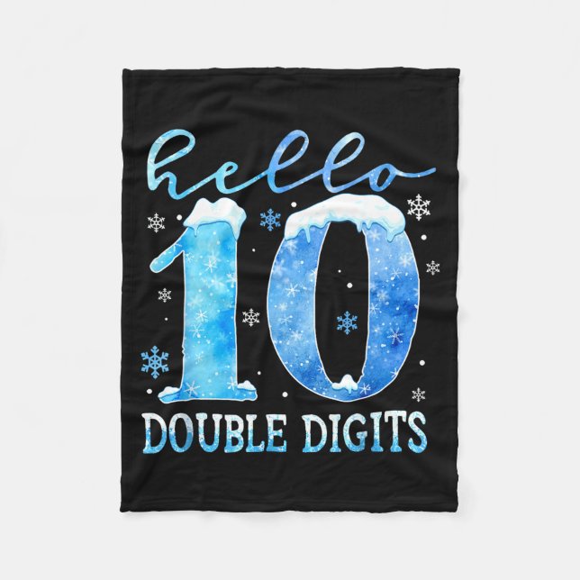 Couverture Polaire Hello 10 Double Digits Snowflakes Winter Christmas (Devant)