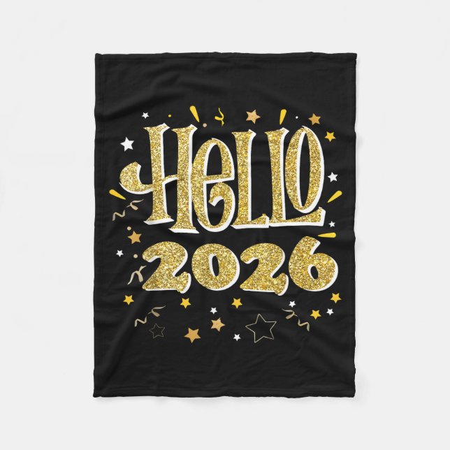 Couverture Polaire Hello 2026 Happy New Year Pajama Funny Family Matc (Devant)