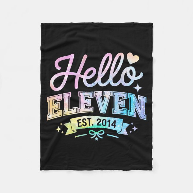 Couverture Polaire Hello Eleven Est 2014 Coquette Bow 11th Birthday G (Devant)