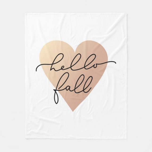 Couverture Polaire Hello Fall Love Heart (Devant)