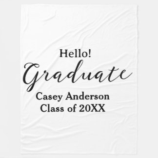 Couverture Polaire Hello graduate class of 20XX name congrats stylish