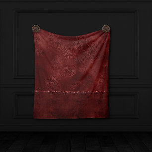 Couverture Polaire Henné Romance Red Satiny Grunge Damask