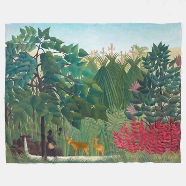 Couverture Polaire Henri Rousseau - La cascade (Devant (Horizontal))