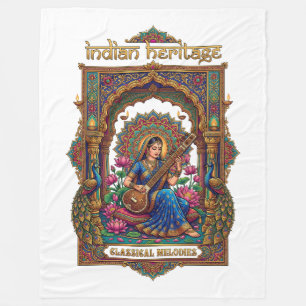 Couverture Polaire Héritage Indien : Musicien Classique Art de la Vee