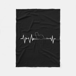 Couverture Polaire Hermine heartbeat design weasel and ferret