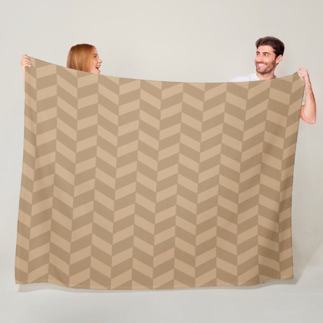Couverture Polaire Herringbone de café glacé (En situation)