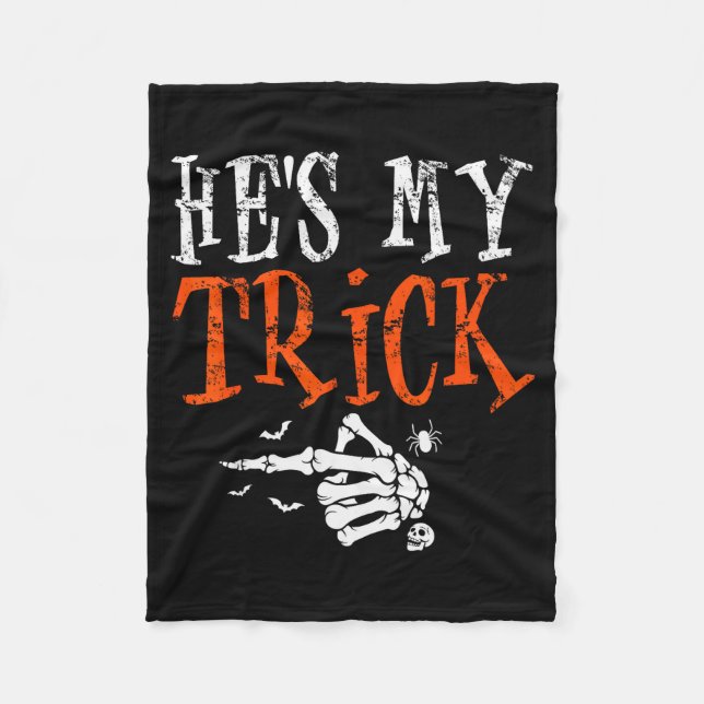 Couverture Polaire He's My Trick Halloween Matching Couple Funny Girl (Devant)