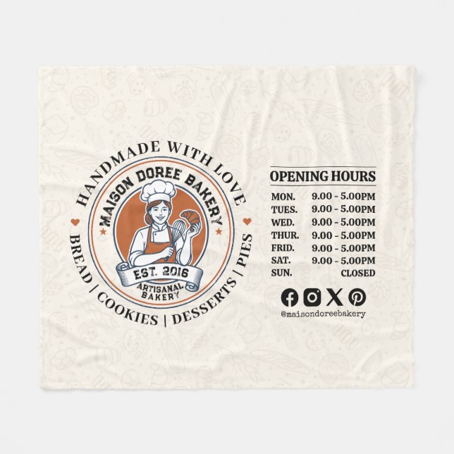 Couverture Polaire Heures d'ouverture de la boulangerie-pâtisserie-tr (Devant (Horizontal))