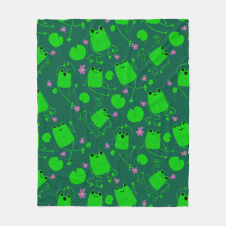 Couverture Polaire Heureuse Petite Grenouille