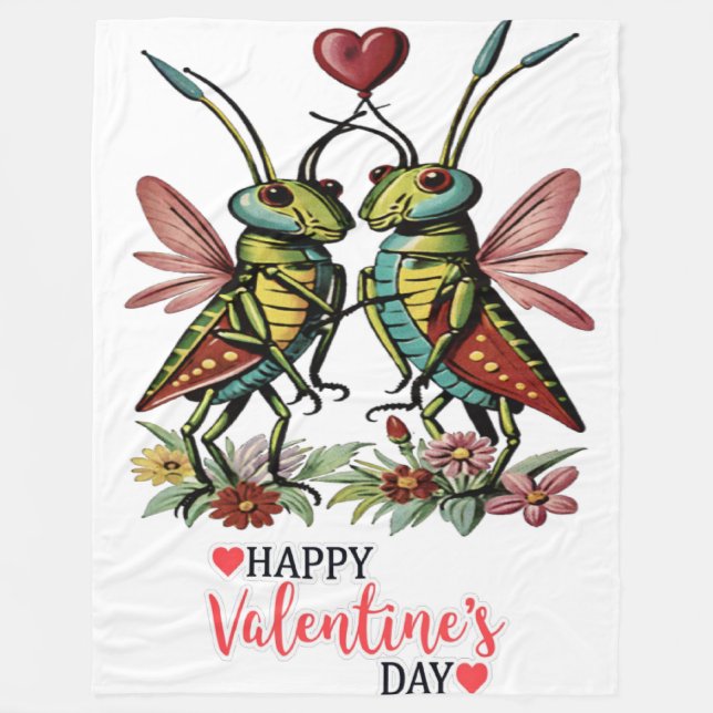 Couverture Polaire Heureuse Sainte-Valentin (Devant)