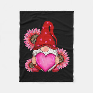 Couverture Polaire Heureuse Sainte-Valentin Gnome Avec Tournesol Léop