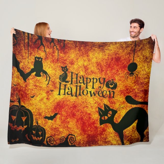 COUVERTURE POLAIRE HEUREUX HALLOWEEN (En situation)