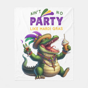 Couverture Polaire Heureux Mardi Gras Alligator