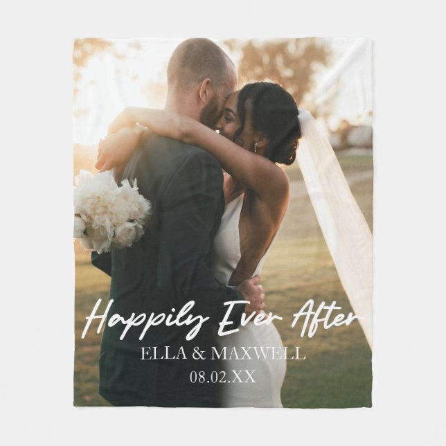 Couverture Polaire Heureux toujours après le Mariage photo personnali (Devant)