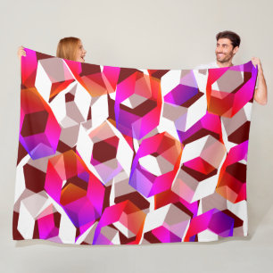 Couverture Polaire hexagones roses et plus de couleurs, arrière - pla