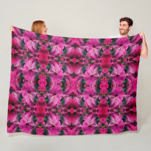Couverture Polaire Hibiscus rose Abstrait
