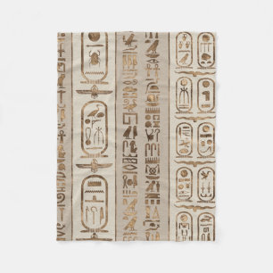 Couverture Polaire Hiéroglyphes égyptiens Pastel Gold