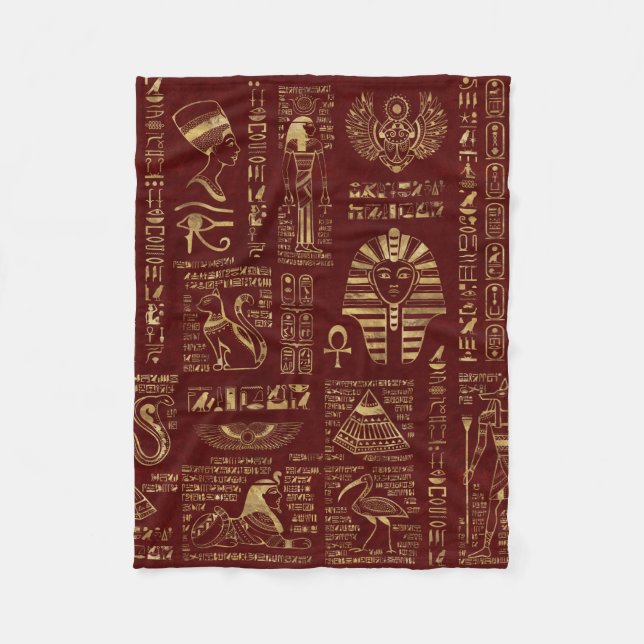 Couverture Polaire Hiéroglyphes et cuir égyptiens de rouge de (Devant)