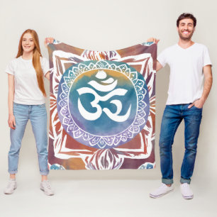Couverture Polaire hindu ohm namaste yoga design