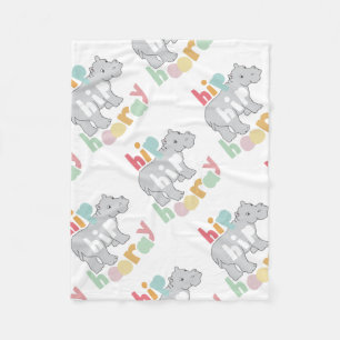 Couverture Polaire Hip Hip Houray Dessin Hippone gris