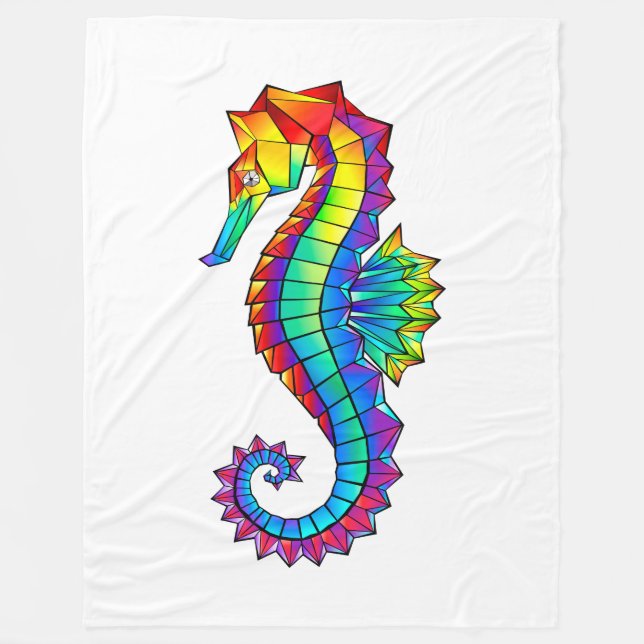 Couverture Polaire Hippocampe polygonal arc-en-ciel (Devant)