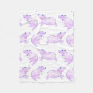 Couverture Polaire hippopotame mignon