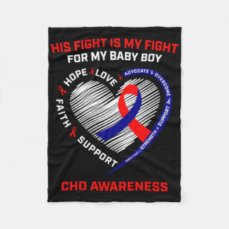 Couverture Polaire His Fight Is My Fight Baby Boy Chd Awareness Heart