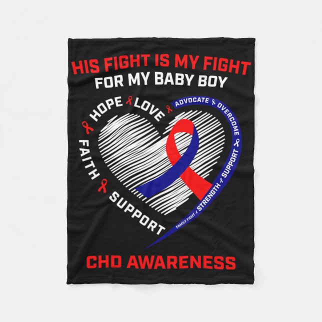 Couverture Polaire His Fight Is My Fight Baby Boy Chd Awareness Heart (Devant)