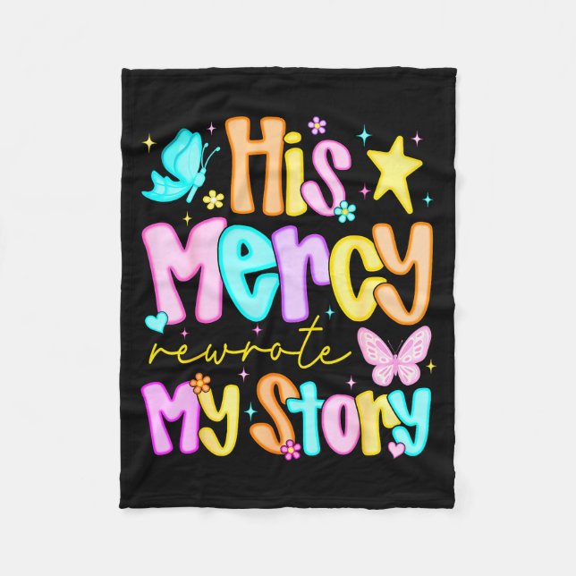 Couverture Polaire His Mercy Rewrote My Story Merry Christmas Christi (Devant)