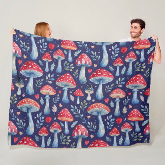 Couverture Polaire histoire de champignon dans un jeté de coussin à m