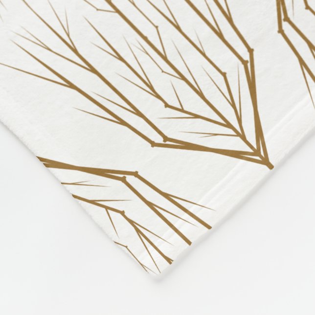 Couverture Polaire Hiver Arbres Toison Blanche (3 tailles) (Coin)