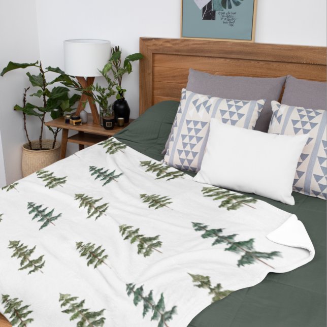 Couverture Polaire Hiver branché | Motif d'arbre de Noël (Créateur téléchargé)