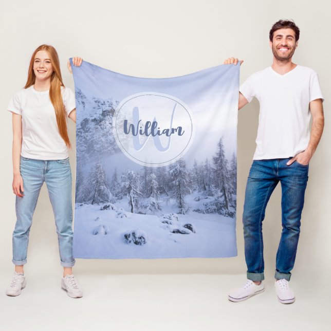 Couverture Polaire Hiver merveilleux brouillard épinette forêt neige  (En situation)