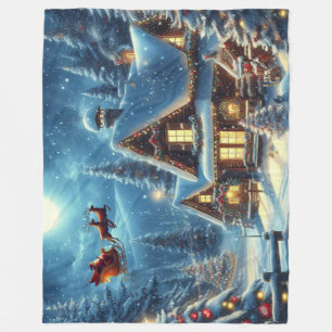 Couverture Polaire Hiver/Père Noël/Noël/Neige