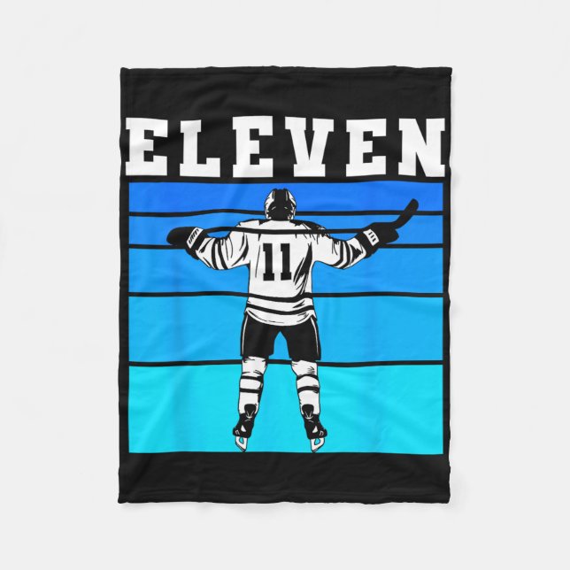Couverture Polaire Hockey Boy 11th Birthday Eleven Ice Hockey Birthda (Devant)