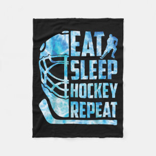 Couverture Polaire Hockey sur glace Mange Dormir Hockey Répéter Drôle