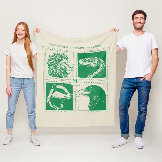 Couverture Polaire HOGWARTS™ Grille d'animaux de maison (En situation)
