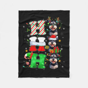 Couverture Polaire Hohoho Schnauzer Chien Père Noël Elf Casquette Rei