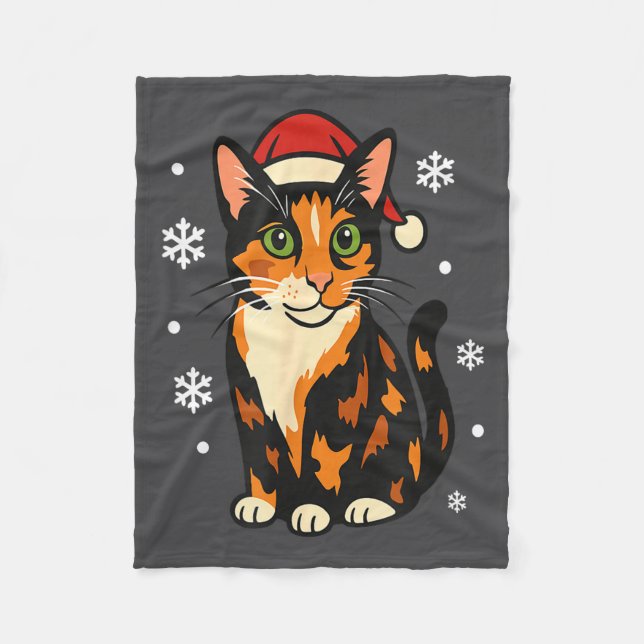 Couverture Polaire Holiday Kitten Cute Christmas Cat Design Uni  (Devant)